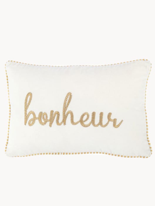Cojín Bonheur blanco 30x45 cm