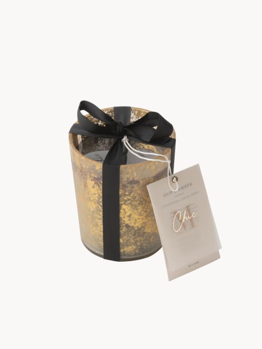 Vela perfumada dorado/negro Ø10 cm