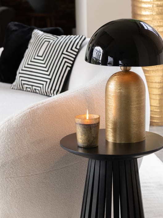 Vela perfumada dorado/negro Ø10 cm