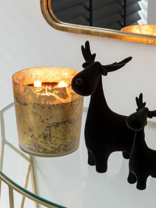 Vela perfumada dorado/negro Ø15,5 cm