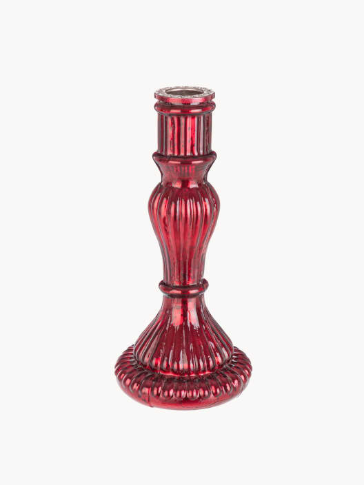 Candelabro rojo de cristal 20 cm