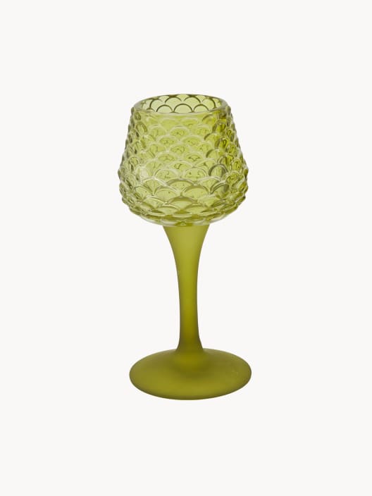 Portavelas copa escamas verdes 16,5 cm (surtido)