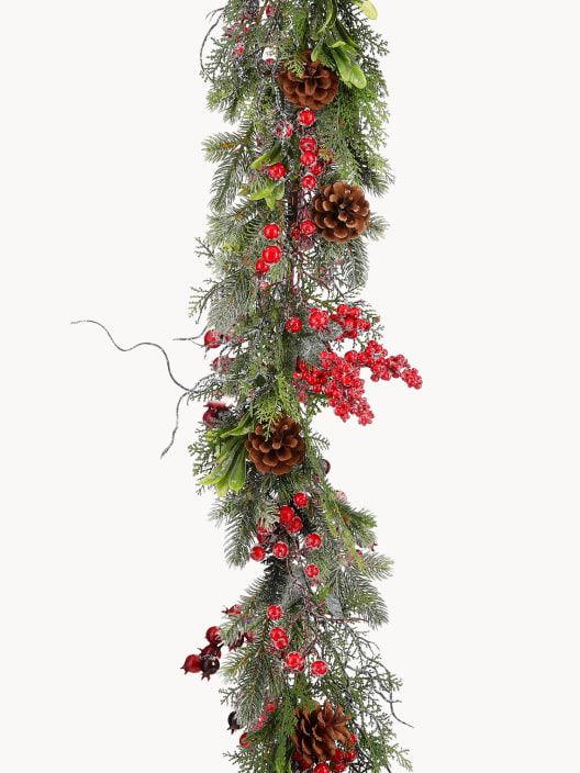 Guirnalda de Navidad Randell roja con bayas 180 cm