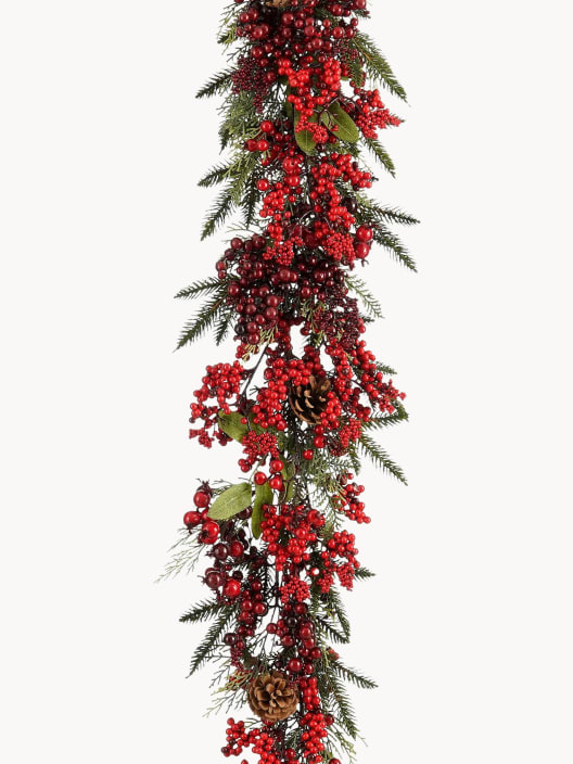 Guirnalda de Navidad Randell roja con bayas 110 cm