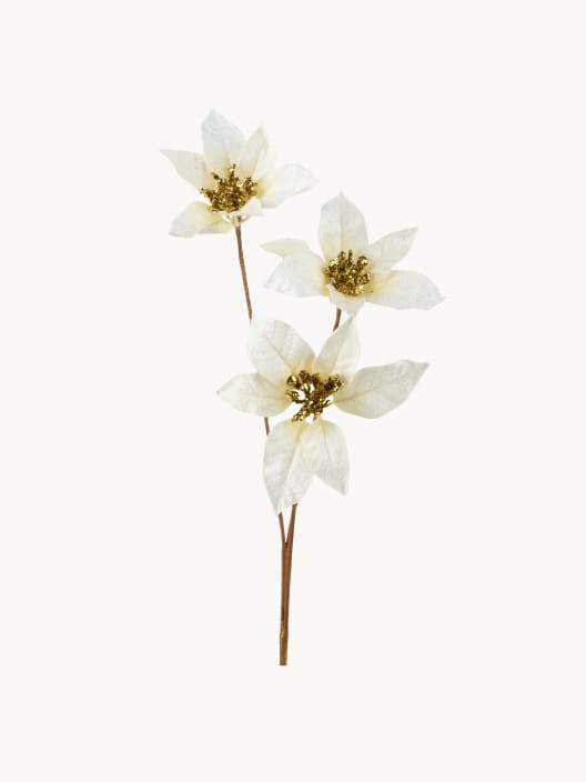 Rama de Flor de Pascua crema decorativa 60 cm