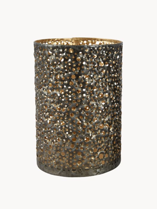 Farol lunar negro metal 15 cm set 2 uds