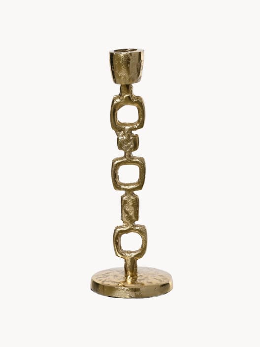 Candelabro cadena dorado aluminio 24 cm