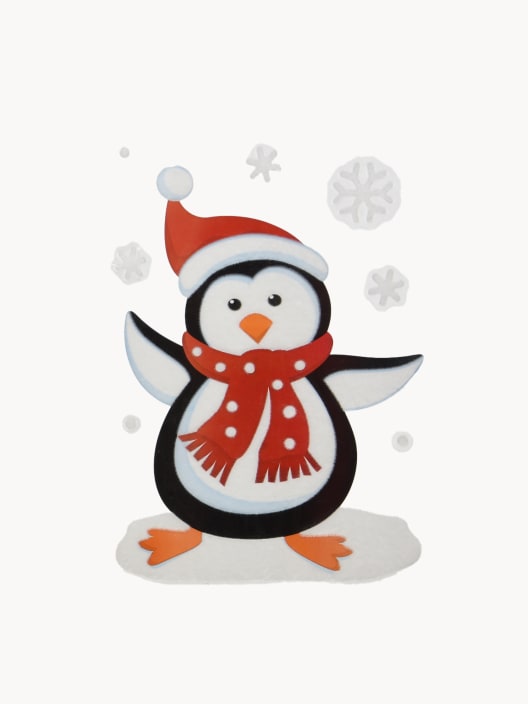 Set 3 Pegatinas de Ventana Navideñas Surtidas (Santa, Pingüino, Muñeco de Nieve)