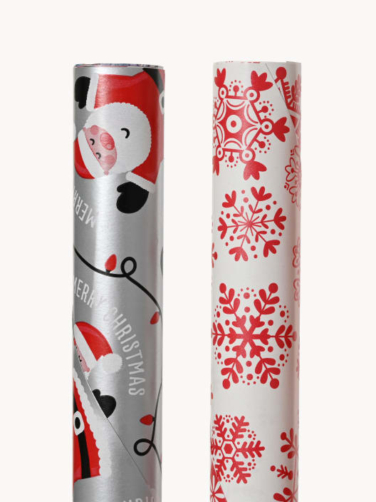 Papel de regalo motivos rojo/gris surtido 70x200 cm