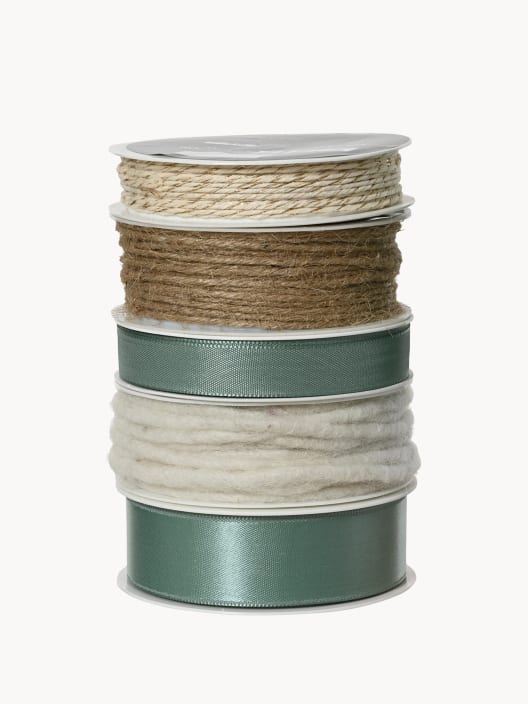 Lazo Tonos Verde/Crema Surtido Decoración Navideña