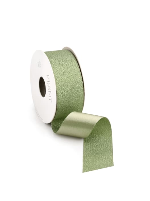 Cinta de satén lurex verde 38 mm × 15 m