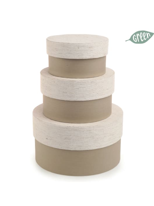 Caja de regalo redonda beige - talla M