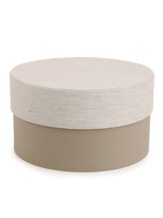 Caja de regalo redonda beige - talla L