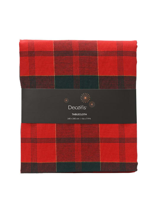 Mantel de cuadros rojo 140×240 cm