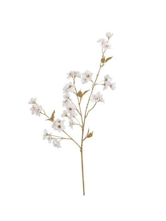 Rama artificial de flores de cerezo blancas 99 cm