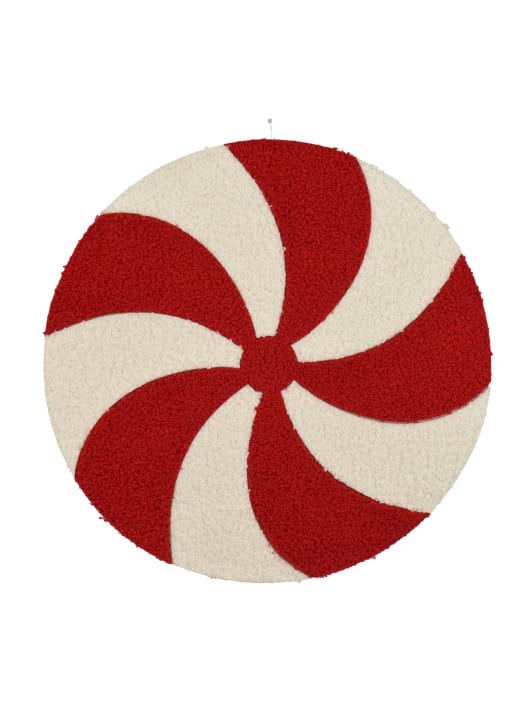 Individual Teddy caramelo rojo y blanco Ø35 cm