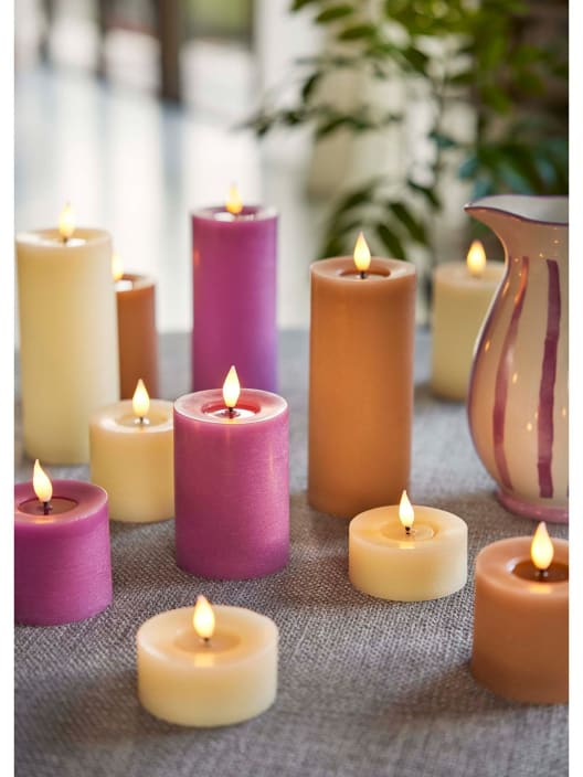 Velas LED crema con mando (set 3 uds)
