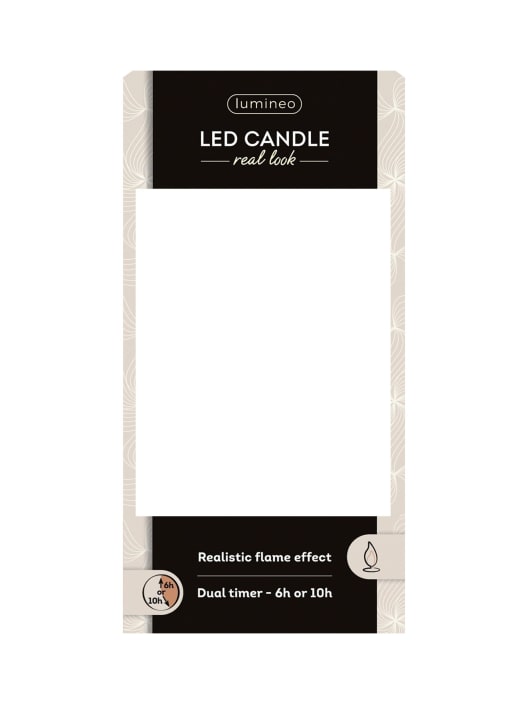 Vela LED granate con efecto llama Ø7,5×13,5cm