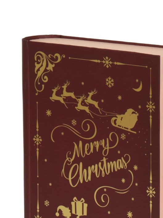 Caja de regalo en forma de libro marrón y dorada 5×16,5×21 cm