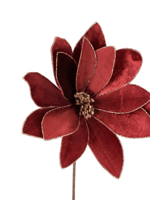 Vara artificial de flor de Pascua Calipso burdeos 50 cm