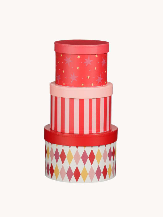 Caja de regalo roja Ø15×12 cm