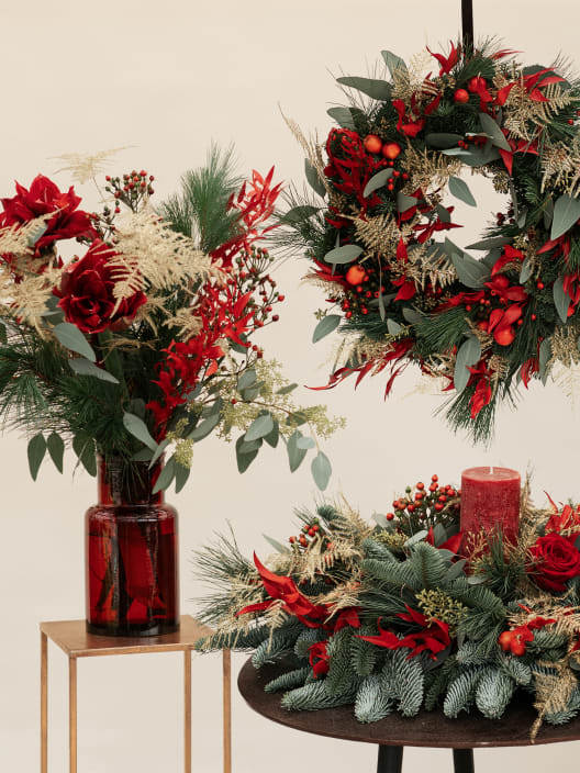 Navidad Tradicional - Pack Corona + Centro + Ramo