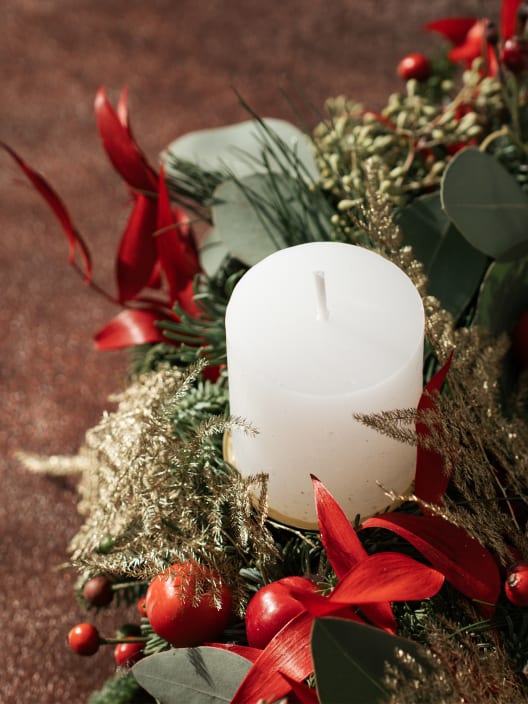 Navidad Tradicional - Pack Corona + Centro + Ramo + Adviento