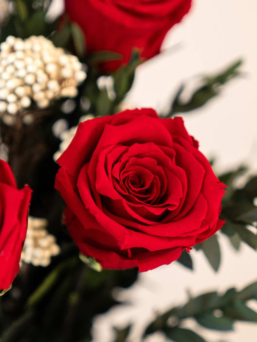 Ramo San Valentín 12 rosas preservadas