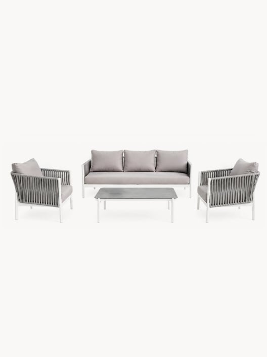 Conjunto de jardín Bizzotto FLORENCIA de aluminio blanco