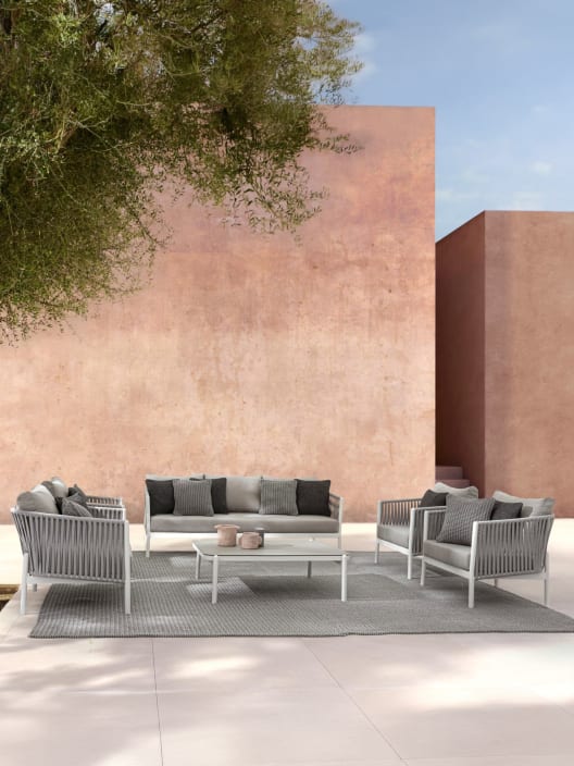 Conjunto de jardín Bizzotto FLORENCIA de aluminio blanco