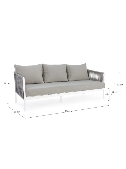 Conjunto de jardín Bizzotto FLORENCIA de aluminio blanco