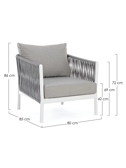 Conjunto de jardín Bizzotto FLORENCIA de aluminio blanco