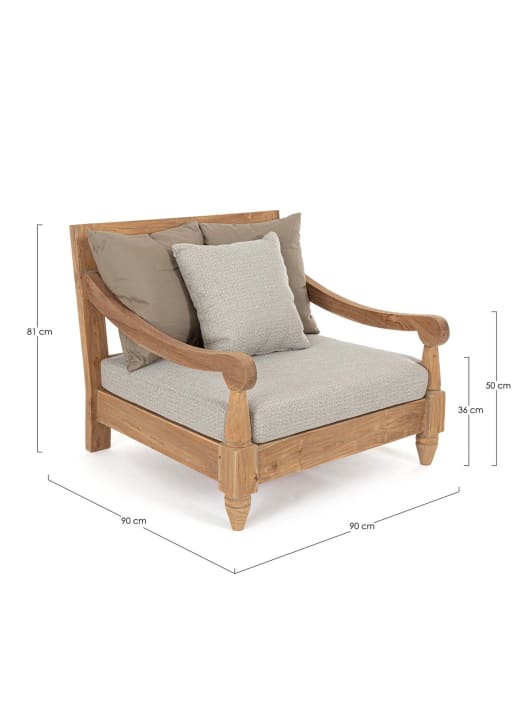 Conjunto de jardín Bizzotto BALI de teca beige