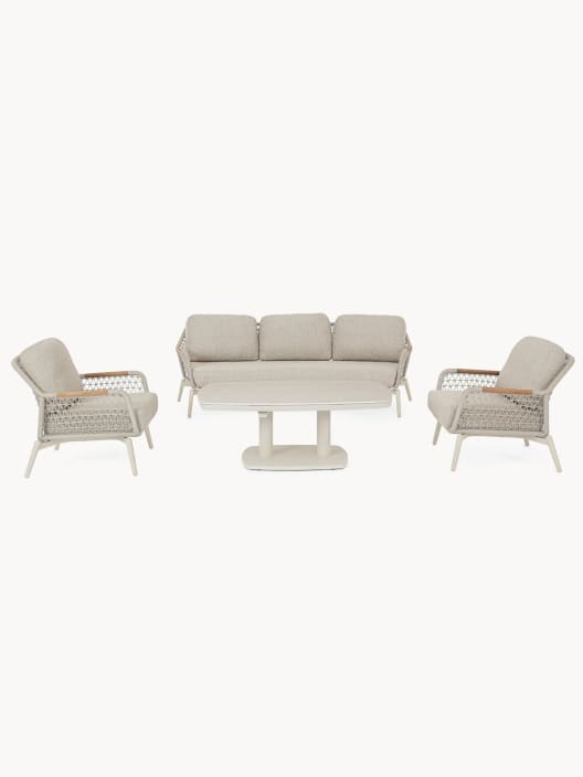 Conjunto de jardín Bizzotto EULERO de teca beige