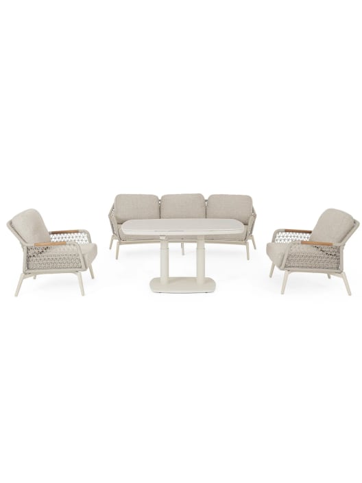 Conjunto de jardín Bizzotto EULERO de teca beige