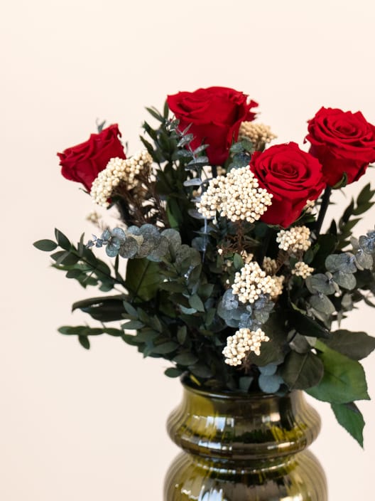 Ramo San Valentín 6 rosas preservadas