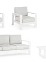 Conjunto de jardín Bizzotto BALTIC de aluminio blanco/gris claro