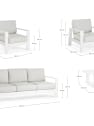 Conjunto de jardín Bizzotto BALTIC de aluminio blanco/gris claro