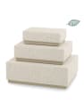 Cajas de Regalo de Cartón con Acabado Textil beige (Set de 3 - formato grande)