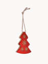 Accesorio Decorativo Colgante para Regalo Abeto de Madera rojo