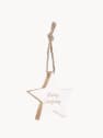Adorno para regalo estrella de madera blanca
