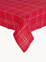 Mantel Heritage Cuadros Rojo 140x240 cm