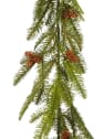 Guirnalda artificial de Navidad de pino verde con piñas 183 cm