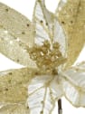 Clip artificial de Flor de Pascua dorada con brillo Ø 28 cm