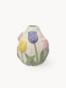 Jarrón de Dolomita con Relieve de Tulipanes Decoris Ø10,8x12,4 cm