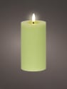 Vela LED verde con luz cálida Ø7×15cm