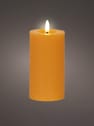 Vela LED naranja con luz cálida Ø7×15cm
