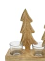Base portavelas de madera con abetos 7×38×22 cm
