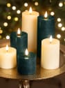 Velas LED crema con mando (set 3 uds)