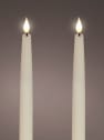 Velas LED crema con efecto llama Ø2,2×24,5cm (set 2 uds)